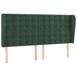 vidaXL Cabecero con orejas de terciopelo verde oscuro 163x23x118/128cm