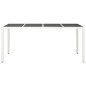 vidaXL Mesa jardín vidrio templado ratán sintético blanco 190x90x75 cm vidaXL Mesa jardín vidrio templado ratán sintético blanco 190x90x75 cm