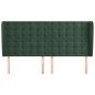 vidaXL Cabecero con orejas de terciopelo verde oscuro 163x23x118/128cm