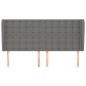 vidaXL Cabecero con orejas de tela gris oscuro 203x23x118/128 cm