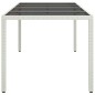 vidaXL Mesa jardín vidrio templado ratán sintético blanco 190x90x75 cm vidaXL Mesa jardín vidrio templado ratán sintético blanco 190x90x75 cm