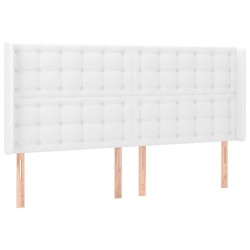 vidaXL Cabecero con orejas de cuero sintético blanco 163x16x118/128 cm