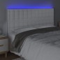 vidaXL Cabecero con luces LED cuero sintético blanco 160x5x118/128 cm vidaXL Cabecero con luces LED cuero sintético blanco 160x5x118/128 cm