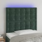 vidaXL Cabecero con luces LED terciopelo verde oscuro 80x5x118/128 cm vidaXL Cabecero con luces LED terciopelo verde oscuro 80x5x118/128 cm
