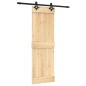 vidaXL Puerta corredera con herrajes madera maciza de pino 70x210 cm vidaXL Puerta corredera con herrajes madera maciza de pino 70x210 cm