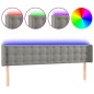 vidaXL Cabecero con LED de terciopelo gris claro 163x16x78/88 cm vidaXL Cabecero con LED de terciopelo gris claro 163x16x78/88 cm