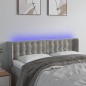 vidaXL Cabecero con LED de terciopelo gris claro 147x16x78/88 cm vidaXL Cabecero con LED de terciopelo gris claro 147x16x78/88 cm