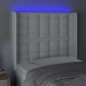 vidaXL Cabecero con LED cuero sintético blanco 83x16x118/128 cm vidaXL Cabecero con LED cuero sintético blanco 83x16x118/128 cm