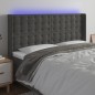 vidaXL Cabecero con LED de terciopelo gris oscuro 163x16x118/128 cm vidaXL Cabecero con LED de terciopelo gris oscuro 163x16x118/128 cm