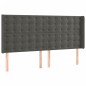 vidaXL Cabecero con LED de terciopelo gris oscuro 163x16x118/128 cm vidaXL Cabecero con LED de terciopelo gris oscuro 163x16x118/128 cm