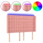 vidaXL Cabecero con LED de terciopelo rosa 147x16x118/128 cm