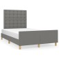 vidaXL Estructura de cama con cabecero de tela gris oscuro 120x200 cm vidaXL Estructura de cama con cabecero de tela gris oscuro 120x200 cm