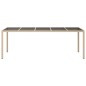 vidaXL Mesa de jardín de vidrio templado ratán PE beige 250x100x75 cm