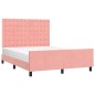vidaXL Estructura de cama con cabecero de terciopelo rosa 140x190 cm