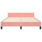 vidaXL Estructura de cama con cabecero de terciopelo rosa 140x190 cm