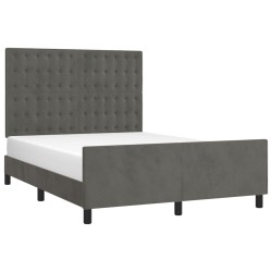 vidaXL Estructura cama con cabecero terciopelo gris oscuro 140x200 cm