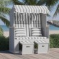 vidaXL Silla Strandkorb con cojines ratán sintético madera gris blanco vidaXL Silla Strandkorb con cojines ratán sintético madera gris blanco
