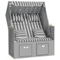 vidaXL Silla Strandkorb con cojines ratán sintético madera gris blanco vidaXL Silla Strandkorb con cojines ratán sintético madera gris blanco