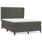vidaXL Cama box spring con colchón terciopelo gris oscuro 140x190 cm vidaXL Cama box spring con colchón terciopelo gris oscuro 140x190 cm