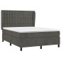vidaXL Cama box spring con colchón terciopelo gris oscuro 140x190 cm vidaXL Cama box spring con colchón terciopelo gris oscuro 140x190 cm