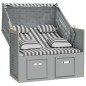 vidaXL Silla Strandkorb con cojines ratán sintético madera gris blanco vidaXL Silla Strandkorb con cojines ratán sintético madera gris blanco