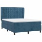vidaXL Cama box spring con colchón terciopelo azul oscuro 140x200 cm vidaXL Cama box spring con colchón terciopelo azul oscuro 140x200 cm