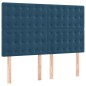vidaXL Cama box spring con colchón terciopelo azul oscuro 140x200 cm vidaXL Cama box spring con colchón terciopelo azul oscuro 140x200 cm