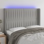 vidaXL Cabecero con LED de tela gris claro 147x16x118/128 cm vidaXL Cabecero con LED de tela gris claro 147x16x118/128 cm
