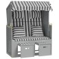 vidaXL Silla Strandkorb con cojines ratán sintético madera gris blanco vidaXL Silla Strandkorb con cojines ratán sintético madera gris blanco