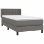 vidaXL Cama box spring con colchón cuero sintético gris 100x200 cm