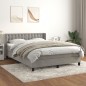 vidaXL Cama box spring con colchón terciopelo gris claro 140x190 cm vidaXL Cama box spring con colchón terciopelo gris claro 140x190 cm