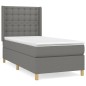 vidaXL Cama box spring con colchón tela gris oscuro 100x200 cm vidaXL Cama box spring con colchón tela gris oscuro 100x200 cm