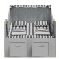 vidaXL Silla Strandkorb con cojines ratán sintético madera gris blanco vidaXL Silla Strandkorb con cojines ratán sintético madera gris blanco