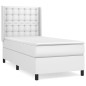 vidaXL Cama box spring con colchón cuero sintético blanco 80x200 cm vidaXL Cama box spring con colchón cuero sintético blanco 80x200 cm