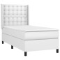 vidaXL Cama box spring con colchón cuero sintético blanco 80x200 cm vidaXL Cama box spring con colchón cuero sintético blanco 80x200 cm