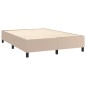 vidaXL Cama box spring con colchón cuero sintético capuchino 140x190cm vidaXL Cama box spring con colchón cuero sintético capuchino 140x190cm