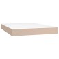 vidaXL Cama box spring con colchón cuero sintético capuchino 140x190cm vidaXL Cama box spring con colchón cuero sintético capuchino 140x190cm