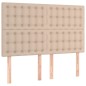 vidaXL Cama box spring con colchón cuero sintético capuchino 140x190cm vidaXL Cama box spring con colchón cuero sintético capuchino 140x190cm