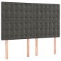vidaXL Cama box spring con colchón terciopelo gris oscuro 140x190 cm