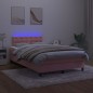 vidaXL Cama box spring colchón y LED terciopelo rosa 120x200 cm vidaXL Cama box spring colchón y LED terciopelo rosa 120x200 cm
