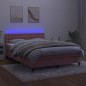 vidaXL Cama box spring colchón y LED terciopelo rosa 140x200 cm vidaXL Cama box spring colchón y LED terciopelo rosa 140x200 cm