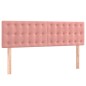 vidaXL Cama box spring colchón y LED terciopelo rosa 140x190 cm