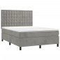 vidaXL Cama box spring colchón y LED terciopelo gris claro 140x190 cm vidaXL Cama box spring colchón y LED terciopelo gris claro 140x190 cm