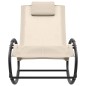 vidaXL Tumbona con almohada acero y textilene crema