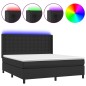 vidaXL Cama box spring colchón y LED cuero sintético negro 160x200 cm vidaXL Cama box spring colchón y LED cuero sintético negro 160x200 cm