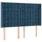 vidaXL Cama box spring colchón y LED terciopelo azul oscuro 140x190 cm vidaXL Cama box spring colchón y LED terciopelo azul oscuro 140x190 cm