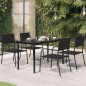vidaXL Mesa de comedor de jardín acero y vidrio negra 140x70x74 cm vidaXL Mesa de comedor de jardín acero y vidrio negra 140x70x74 cm
