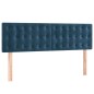 vidaXL Cama box spring con colchón terciopelo azul oscuro 140x190 cm