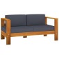vidaXL Muebles de jardín madera maciza 5 pzas con cojines gris oscuro vidaXL Muebles de jardín madera maciza 5 pzas con cojines gris oscuro