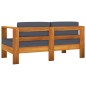 vidaXL Muebles de jardín madera maciza 5 pzas con cojines gris oscuro vidaXL Muebles de jardín madera maciza 5 pzas con cojines gris oscuro